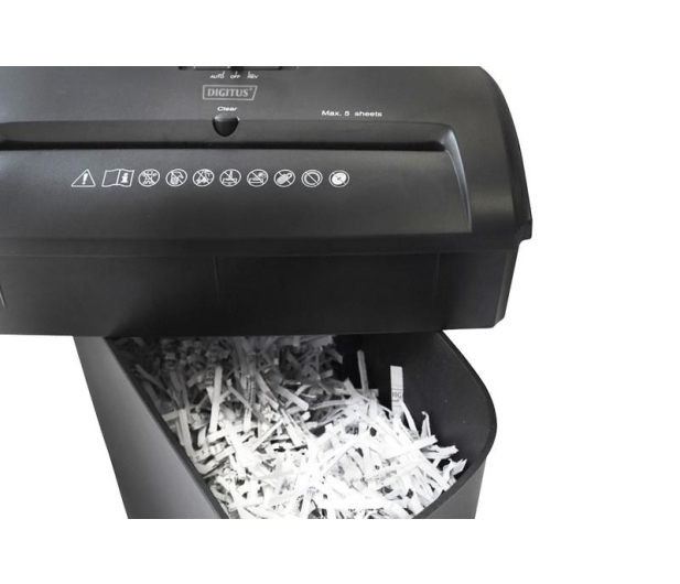 Digitus Niszczarka dokumentów X5 max. 5 arkuszy ścinki DIN P-4 10L D - 1383584 - zdjęcie 4